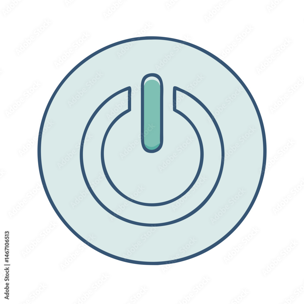 Poster power button icon vector illustration on and off switch symbol for user interface design