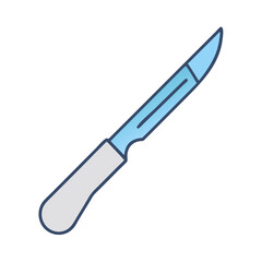 Surgical scalpel blade medical instrument for incision dissection cutting tool vector graphic