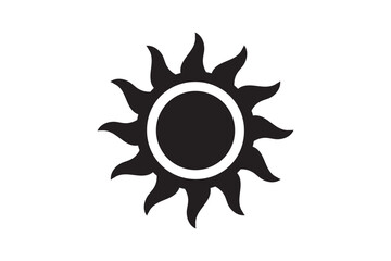 Hand drawn sun with rays flat icon