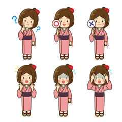 女性イラスト　和服2