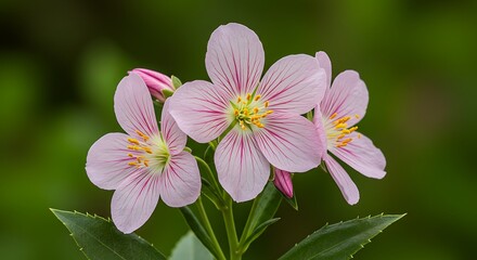 Fototapeta premium Ultra-Detailed Macro Shot of a Wildflower Blooming in Nature