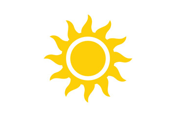 Hand drawn sun with rays flat icon