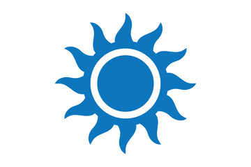 Hand drawn sun with rays flat icon