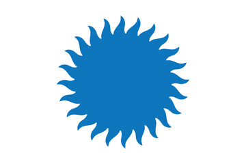 Hand drawn sun with rays flat icon