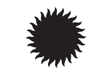 Hand drawn sun with rays flat icon