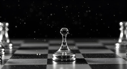Monochrome Chess Game Depicting Strategy And Decision Making Concepts
