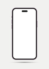 Brand New iphone series mockup front view isolated on transparent background. iphone cut out template. black smartphone isolated on white background. Mobile frame. Vector illustration.