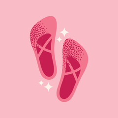 Pilates girl and yoga socks fitness sport equipment reformer, and activewear. Vector illustration isolated pink background