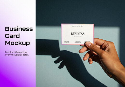 Business Card In Hand Mockup