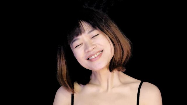 Asian girl showing expresions