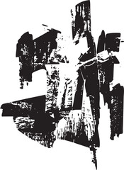 Obraz premium Abstract black and white of fragmented forms.