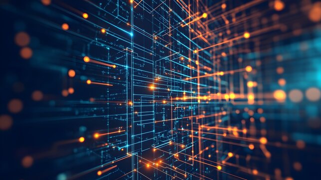 abstract technology background with binary code