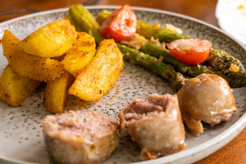 Fried potato wedges. Food. Fast food. Diet