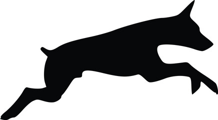 Vector EPS Black Silhouette of a Leaping Dog - Dynamic Pet Illustration for Design and Animal-Themed Projects