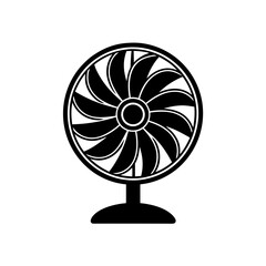 electric fan with breeze lines vector on white 