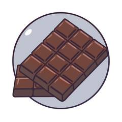 Chocolate bar and cookie vector illustration for dessert sweet treats and baked goods design elements, food