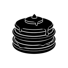 a big stack of pancakes with syrup and butter  