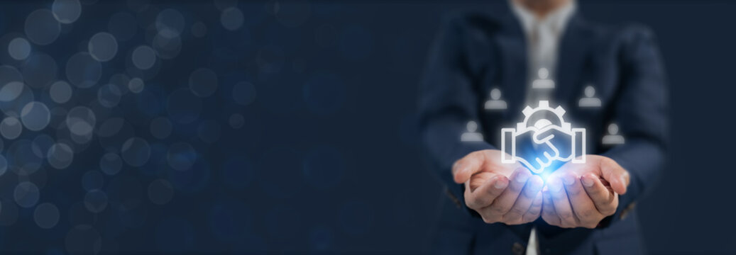 Business ecosystems and partnerships concept. Business collaboration strategies. The value of network and solution of creating new opportunities. Task relations, collaboration, team building.