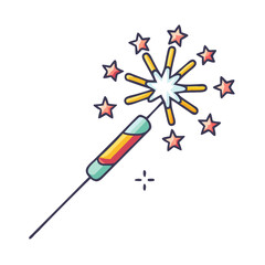 Celebrate new year with sparkler illustration, party celebration, festive firework sparkler design