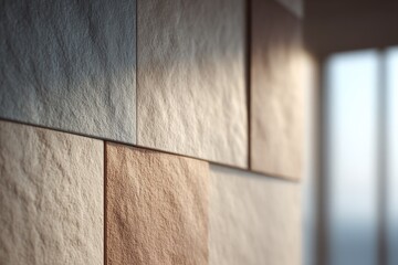 capture minimalistic wall surface featuring diverse textures and materials showcasing elegant design elements under