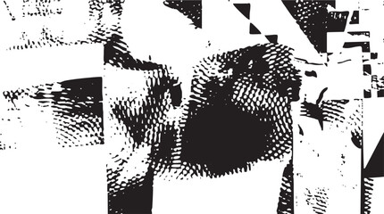 Fototapeta premium A grayscale abstract depicts a fragmented animal silhouette.