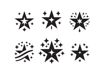 Sparkle Star Icon Set, Set of Star Sparkles Icons Vector