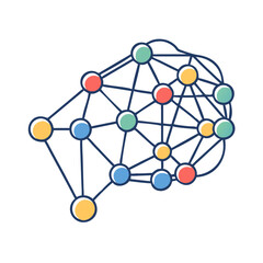Artificial intelligence brain network neural connections machine learning concept vector design
