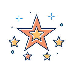 Star rating graphic vector illustration for business success and achievement concept design