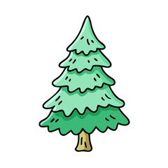 Cartoon christmas tree illustration vector graphic design for holiday season and decoration use