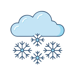 Winter season snow falling from cloud illustration for weather forecast and christmas theme