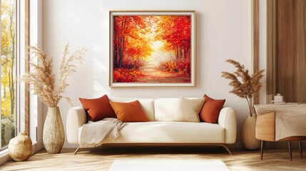Fototapeta premium Kyoto Temple Entrance Framed by Fiery Red Leaves