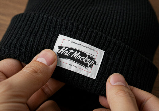 Folded Beanie Mockup
