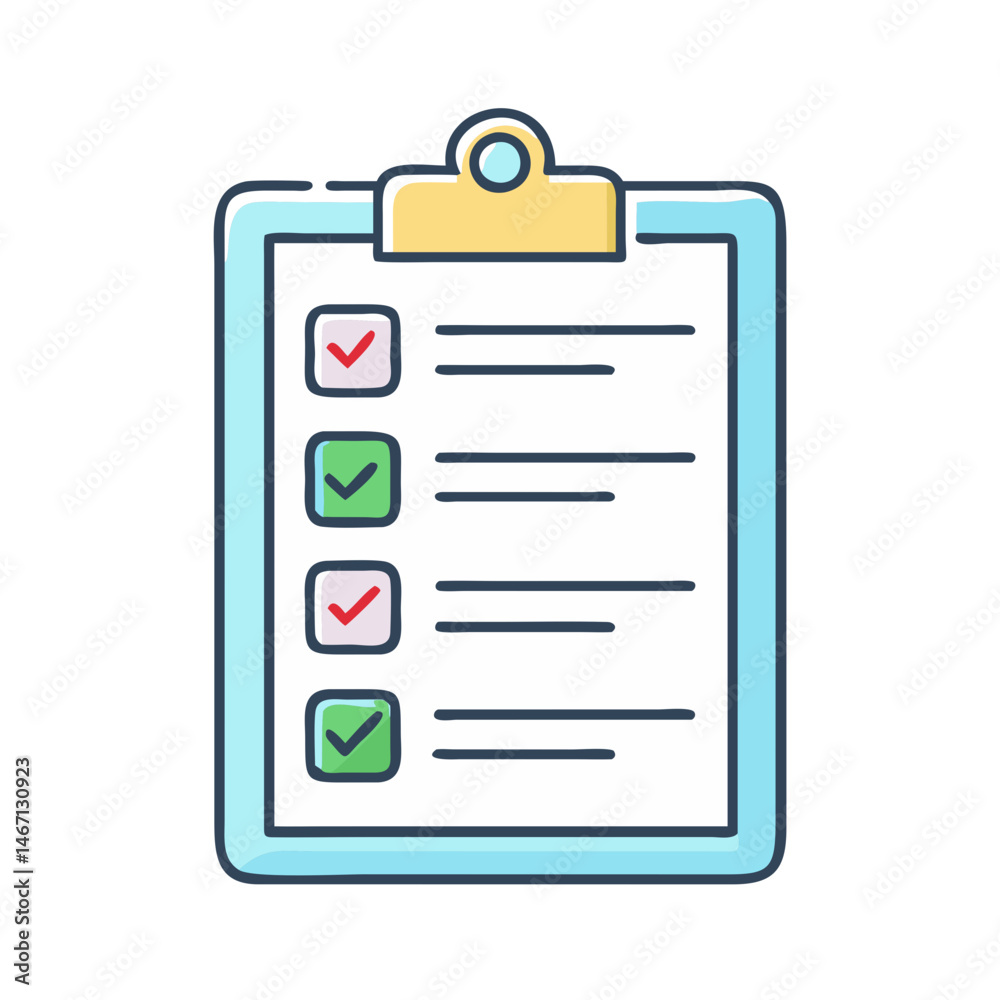 Poster checklist clipboard task list to do list check marks planning organization project management