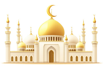 Obraz premium Magnificent Golden Dome Mosque: Architectural Marvel of Islamic Design