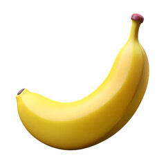 Single Ripe Yellow Banana. Close-up Studio Shot of a Vibrant Fruit