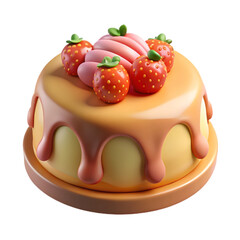 Delicious Strawberry Cake. A Sweet and Yummy Dessert