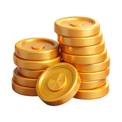 Golden Stacks of Coins. Symbol of Wealth and Financial Success
