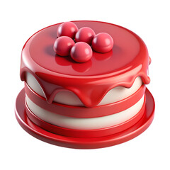 Red Velvet Cake with Cherry Topping. A Delicious Treat