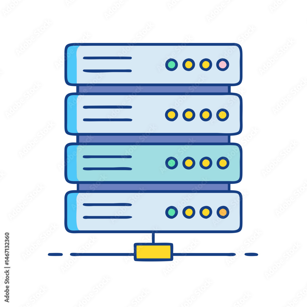 Aufkleber server rack data center hosting database storage network technology cloud computing concept design