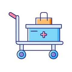 Medical cart supplies trolley first aid kit healthcare equipment hospital emergency assistance cart