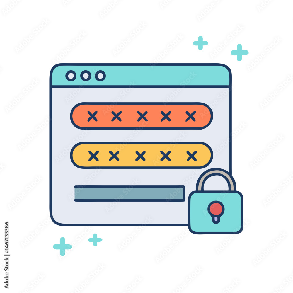 Poster secure login form with password protection and user authentication for website access control