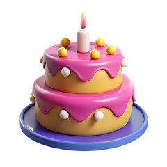 Scrumptious Two Layered Birthday Cake with Pink Frosting