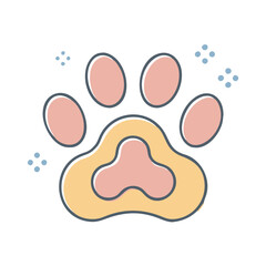Paw print vector animal pet dog cat puppy kitten cute pawprint illustration clip art graphic image