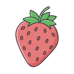 Fototapeta premium Isolated strawberry vector illustration: fresh strawberry fruit drawing for graphic design and art projects