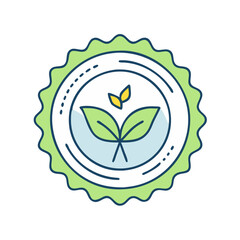 Organic product label design vector illustration for eco friendly products and agriculture