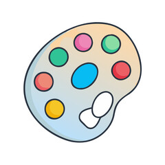 Colorful art palette illustration vector design with paint colors for creative projects and design work