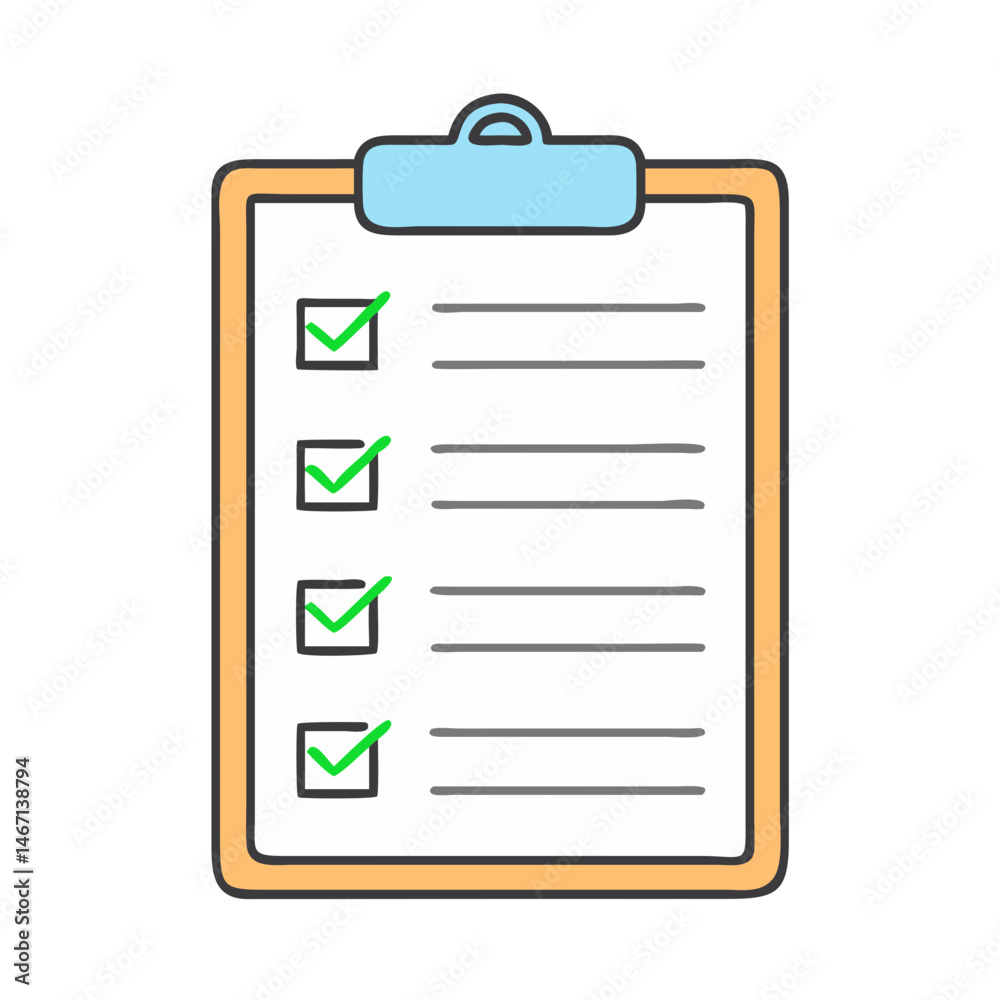 Poster checklist clipboard task management to do list check mark survey form list document planning project