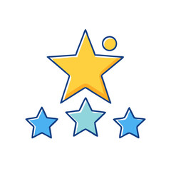 Obraz premium Star rating system icon vector illustration for feedback and review performance and success