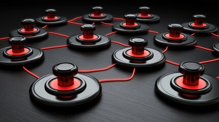 Interconnected nodes illustrating a futuristic network concept for modern communication and sophisticated system architecture solutions