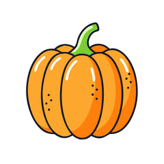 Isolated cartoon pumpkin illustration vector drawing for halloween thanksgiving autumn season art